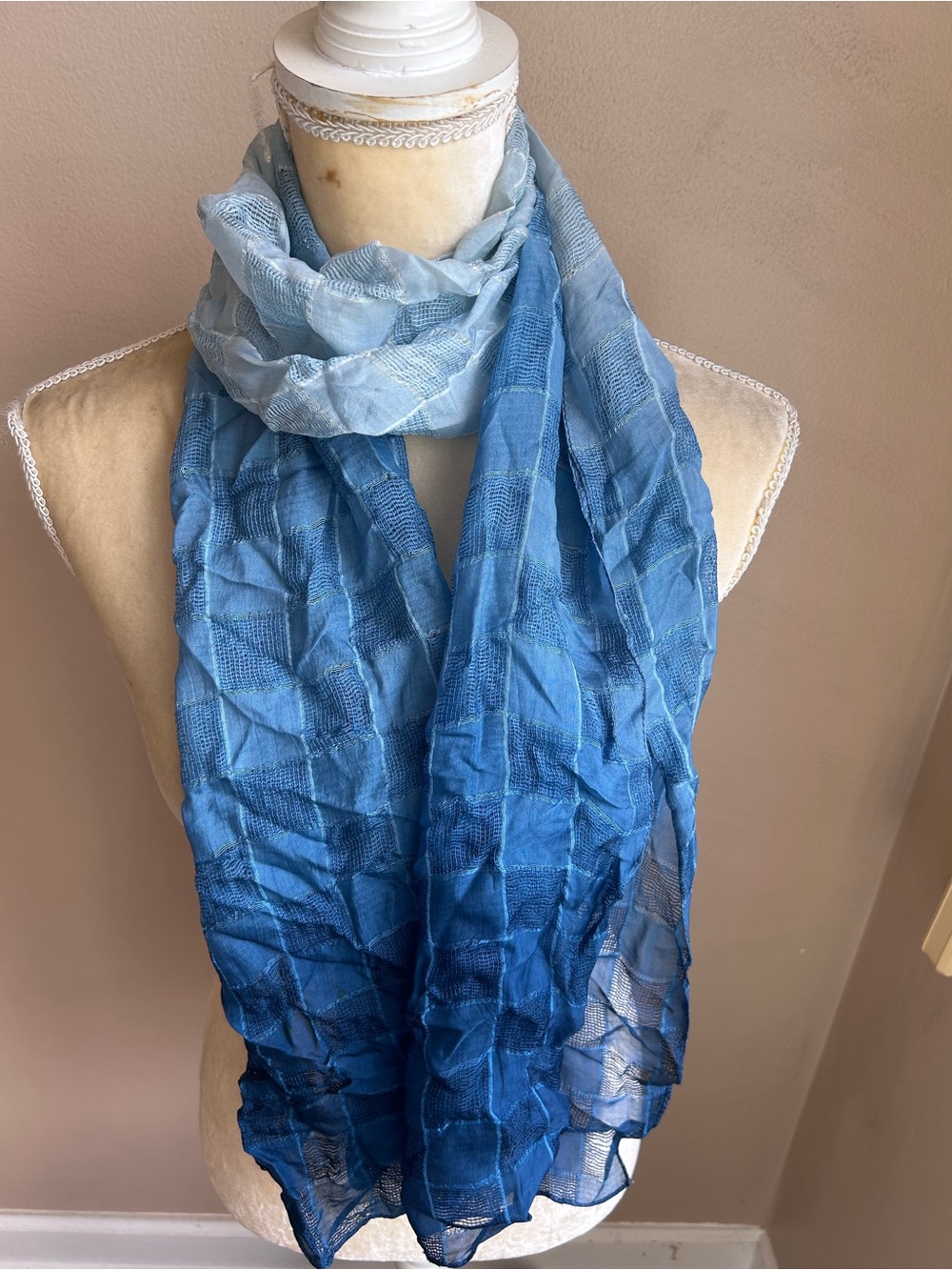 New Womens Scarf Ombré Textured Boxes 5001-3102